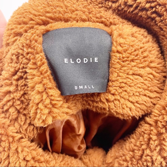 Elodie Burnt Orange Zip Up Teddy Jacket Size Small - Picture 6 of 7